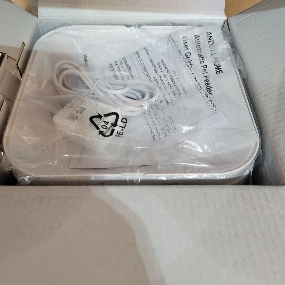 Andoll Home Automatic Pet Feeder White FT-7-A Programmable Digital Timer Cat Dog